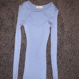 Glassons sky blue long sleeve mini dress small